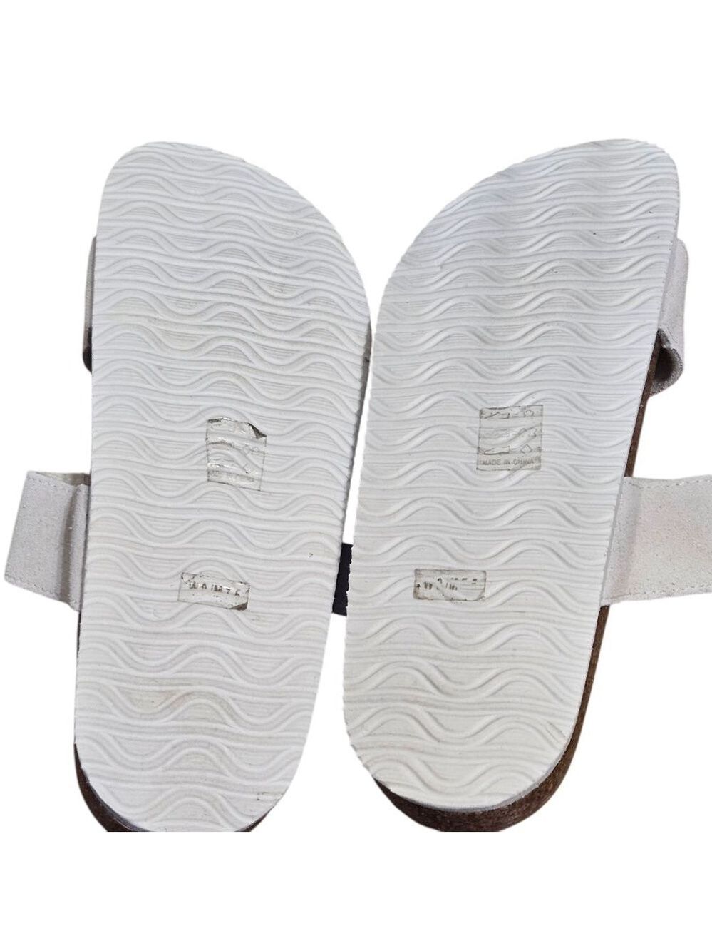 FUNKYMONKEY Beige Unisex Adjustable Double Buckle Slide Sandals Sz 7.5 - Picture 6 of 6